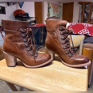 Freebird by Steven Brown Leather Lace-Up Ankle Boots | Women’s 9